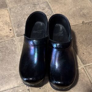 Dansko Iridescent Black Clogs Size 38